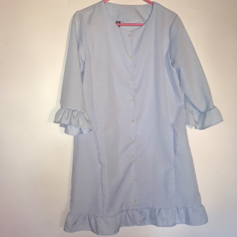 FRILLY PEARL ACCENT DRESS
